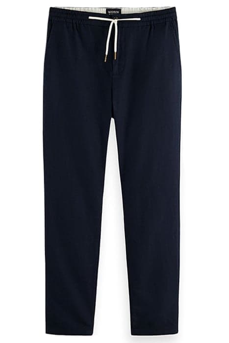 WARREN COTTON/LINEN TWILL JOGGER MARINE by Scotch & Soda