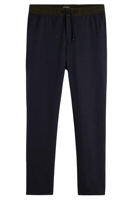 FAVE - CONTRAST-TRIMMED COOL-WOOL BLEND JOGGER NAVY by Scotch & Soda