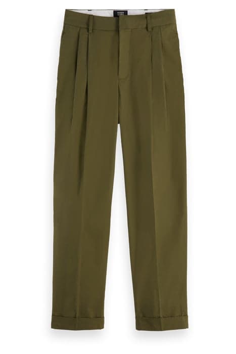 MILA - HIGH RISE TAPERED PLEATED CHINO ARMY GREEN by Scotch & Soda