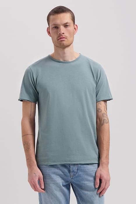 BASIC ROUND NECK TEE SLUB JERSEY STORMY SEA by Dstrezzed