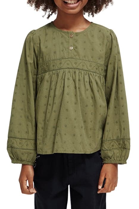 BRODERIE ANGLAISE PANELLED TOP MILITARY by Scotch & Soda