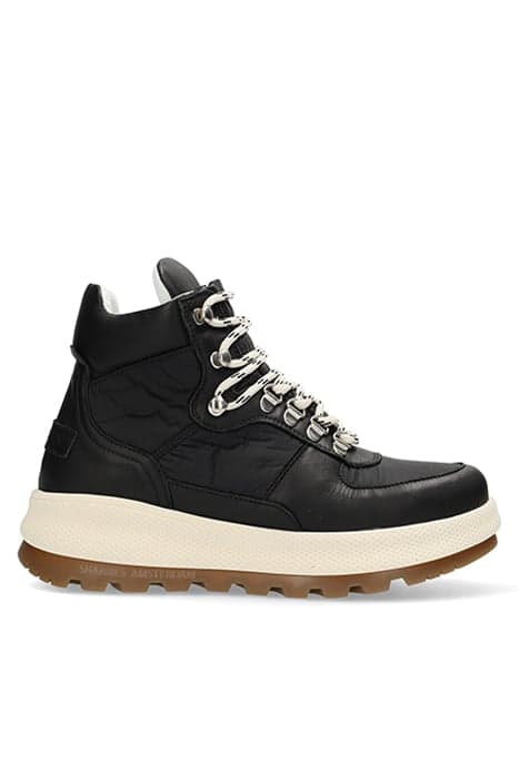 SHS1329 MIDTOP SNEAKER LEATHER COMBI BLACK by Shabbies Amsterdam