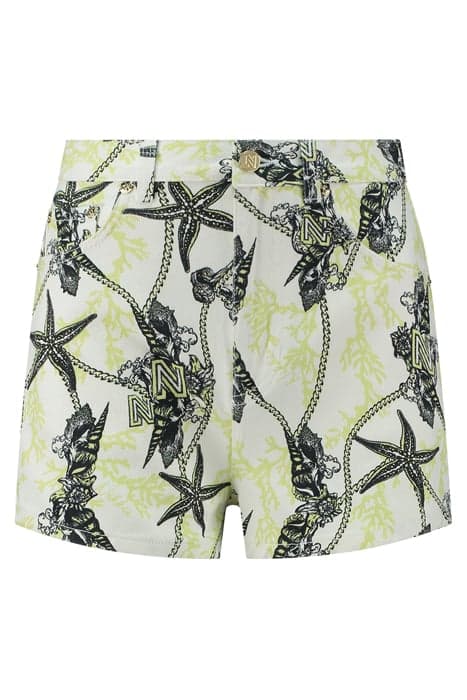 CHELSEA PRINTED SHORTS STAR WHITE/LIME YELLOW by NIKKIE