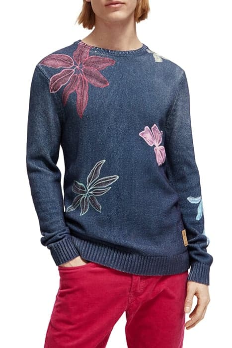 PRINTED CREWNECK PULLOVER NOCTURNAL FLORAL MULTI by Scotch & Soda