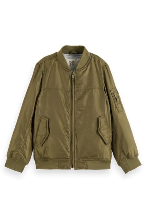 BOMBER LOGO EMBROIDERY JACKET WITH REPREVE® FILLING KHAKI by Scotch & Soda