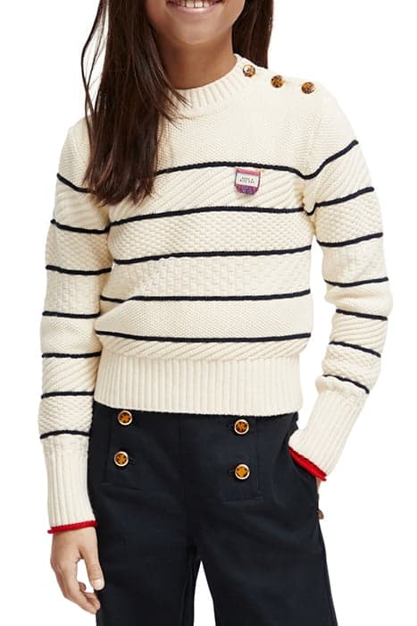 BUTTON SHOULDER BRETON PULLOVER ECRU by Scotch & Soda