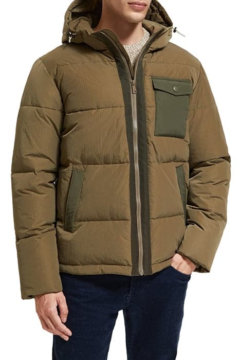 HOODED PUFFA JACKET KHAKI by Scotch & Soda