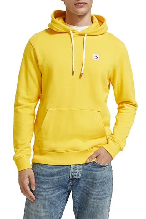 REGULAR FIT ESSENTIAL BADGE HOODIE IN ORGANIC COTTON SPOTLIG by Scotch & Soda