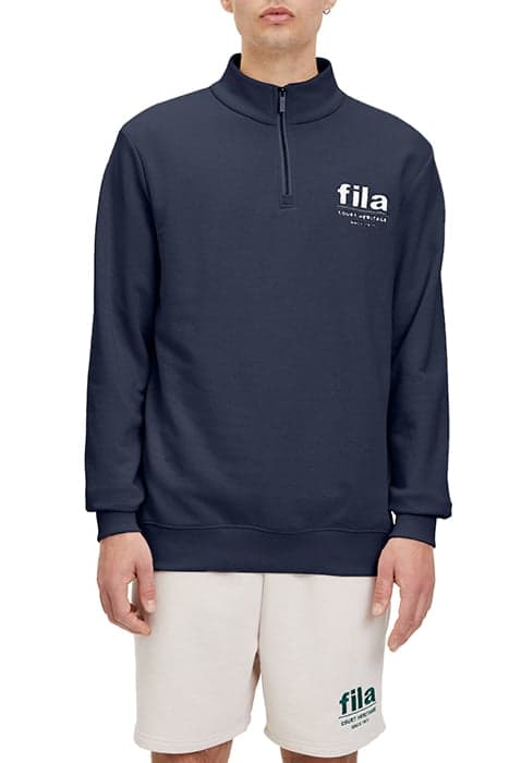 LISBON GRAPHIC HALF-ZIP SWEATER BLACK IRIS by FILA