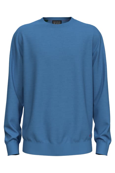 REGULAR FIT CREW NECK PULLOVER IN MERINO WOOL RHYTHM BLUE ME by Scotch & Soda