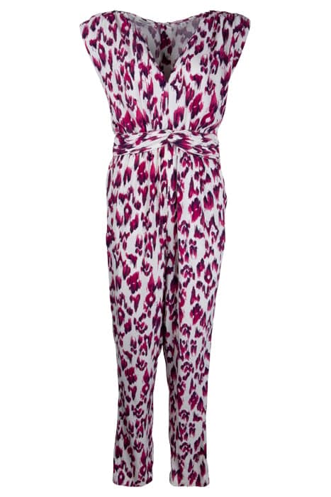 JUMPSUIT WITH KNOTTED BELT BRUSHED IKAT CHERRY PIE by Scotch & Soda