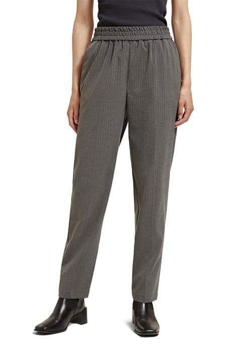 MAIA - MID RISE TAPERED LEG PINSTRIPE JOGGER CHARCOAL MELANG by Scotch & Soda