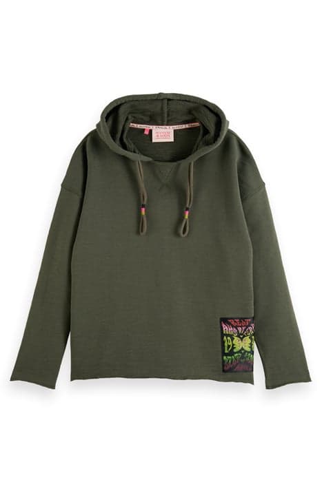 WASHED LABEL HOODIE MILITARY GREEN by Scotch & Soda