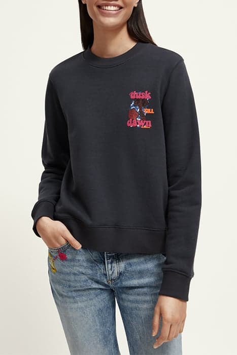 GRAPHIC PRINT REGULAR FIT CREW-NECK SWEATSHIRT CHARCOAL by Scotch & Soda