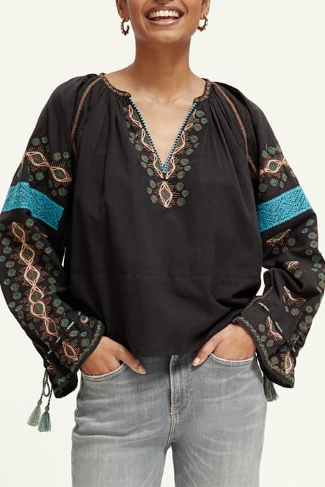 EMBROIDERED TOP CHARCOAL by Scotch & Soda