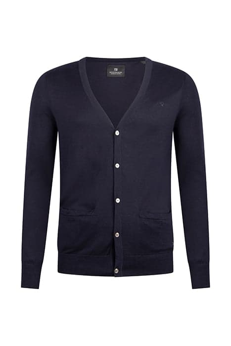 ESSENTIALS - CLASSIC COTTON MELANGE CARDIGAN NIGHT by Scotch & Soda