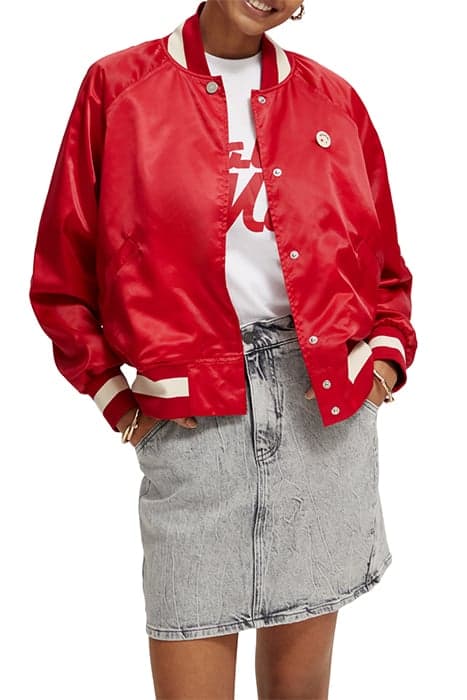 VARSITY BOMBER JACKET AMP RED by Scotch & Soda