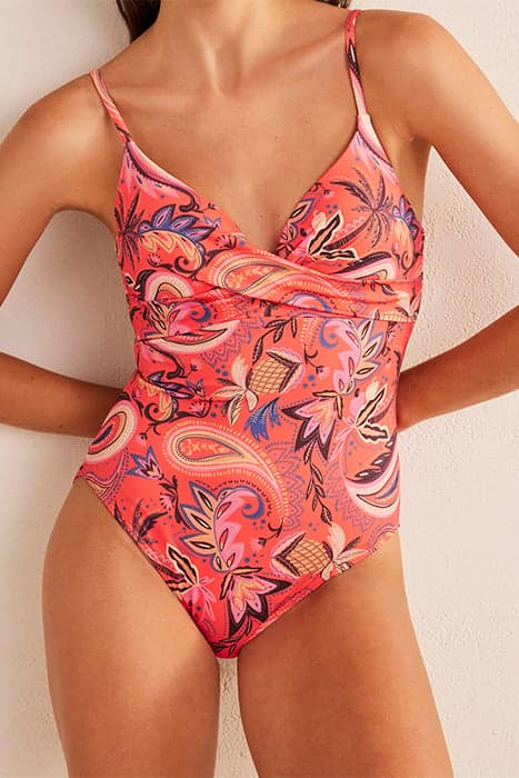 CAPRI CUP-SIZE SWIMSUIT CORAL, PARADISE PAISLEY by Boden