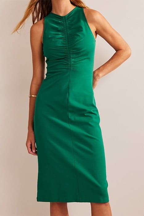 RACER JERSEY MIDI DRESS BRIGHT EMERALD by Boden