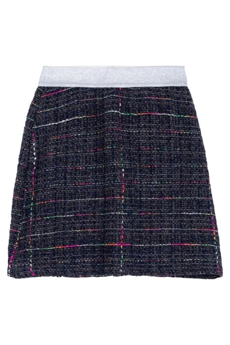 SKIRT NAVY TWEED WITH LUREX BAND NAVY by Mucho Gusto