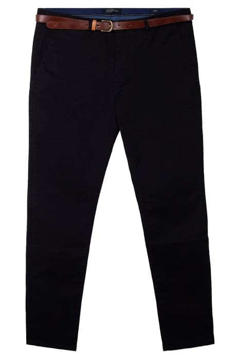 ZALANDO MOTT - CLASSIC SLIM FIT CHINO WITH BELT (NEW) BLACK by Scotch & Soda