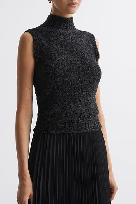 GEORGIA-TINSEL VEST BLACK by Reiss