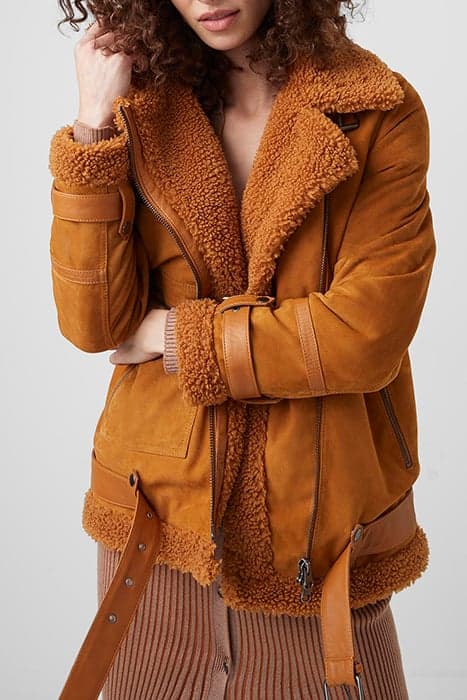 FAVOSI SHEARLING L/S COAT GLAZED GINGER by French Connection