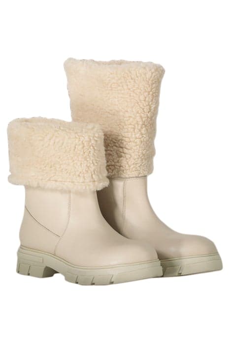 LEATHER BOOTS TEDDY WHITE by Summum Woman