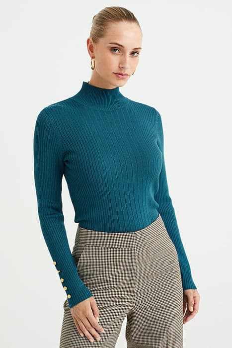 KNITTED PULLOVER PETROL by WE Fashion