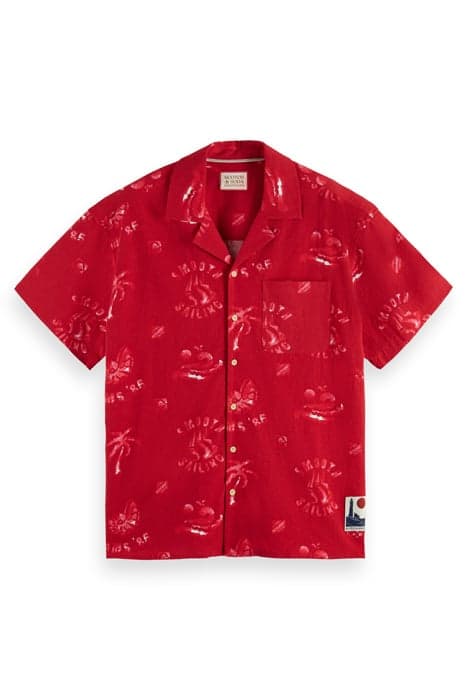 COTTON ALL OVER PRINTED SHIRT RED SMOOTH SALING AOP by Scotch & Soda