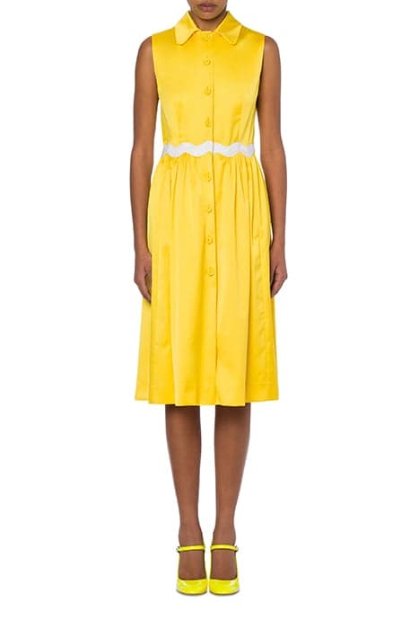 STRETCH SATIN SHIRT DRESS YELLOW by Moschino