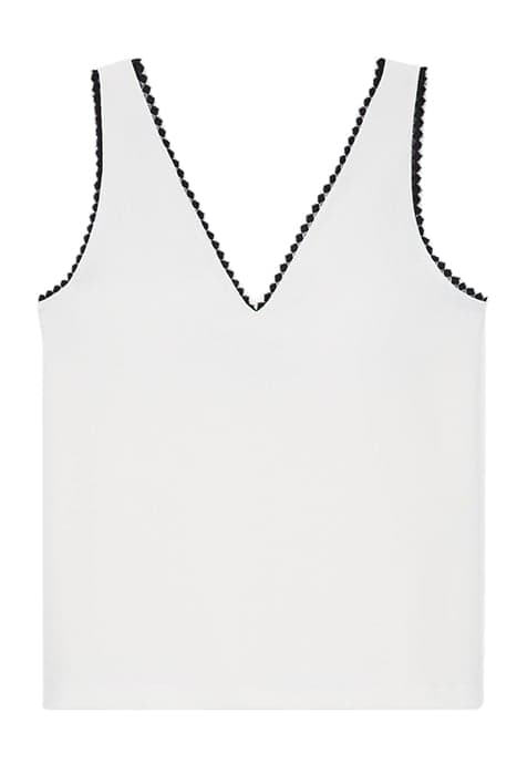 SLEEVELESS TOP WITH LACE DETAIL ECRU by The Kooples