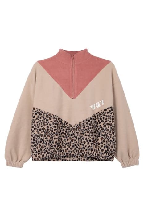 GIRLS’ BEIGE COLOURBLOCK-STYLE FLEECE SWEATSHIRT by IKKS