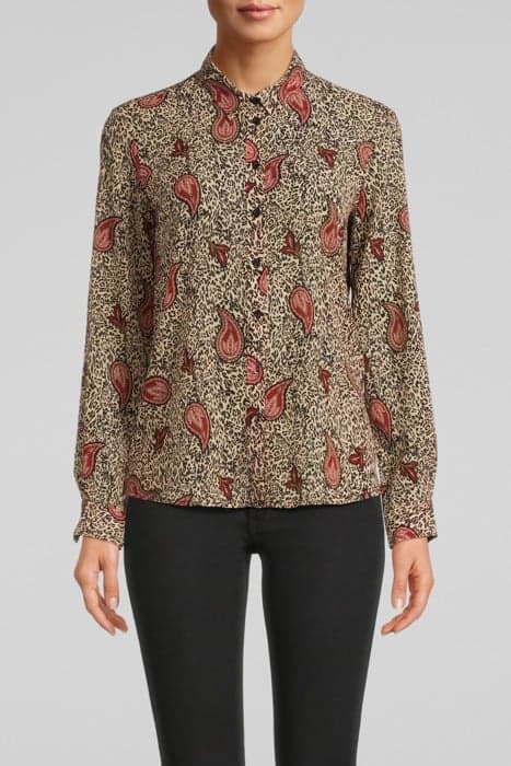 ECRU RECYCLED PAISLEY LEOPARD PRINT SHIRT by IKKS