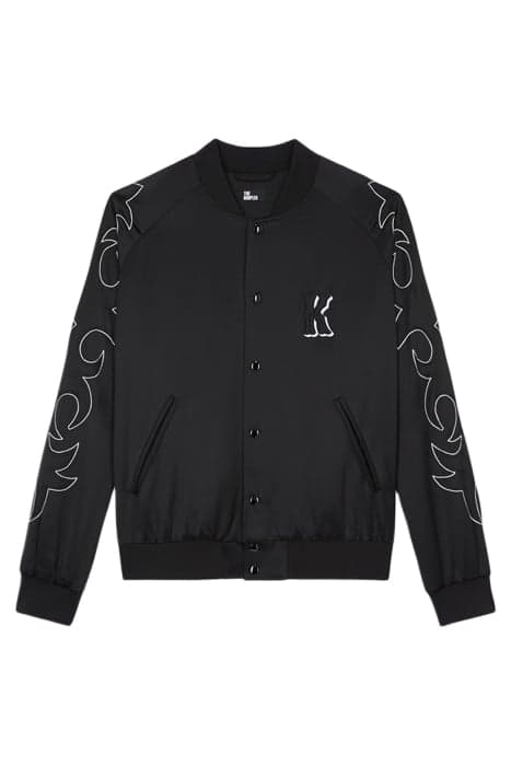 RIBBED EDGE JACKET WITH SNAP BUTTONS AND EMBROIDERED DETAILS by The Kooples