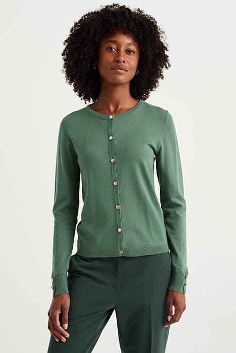 KNITTED CARDIGAN MOSS GREEN by WE Fashion