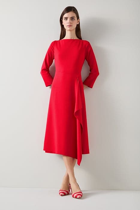 DR LENA CREPE DRESS AURORA RED by LK Bennett