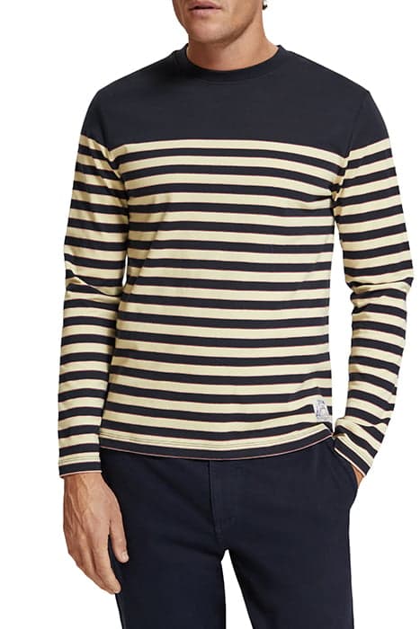 BRETON STRIPED LS T-SHIRT NAVY BLUE by Scotch & Soda