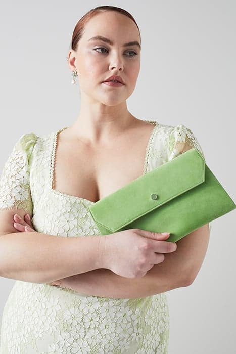 CU DORA ENVELOPE CLUTCH PISTACHIO by LK Bennett