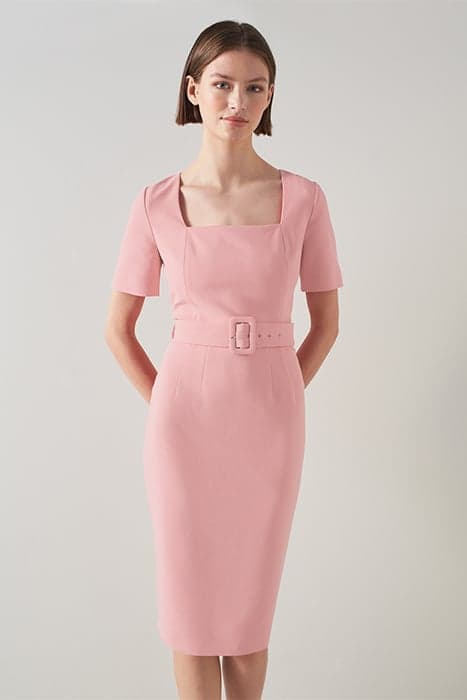 LEONORA - BELTED CREPE DR PINK by LK Bennett