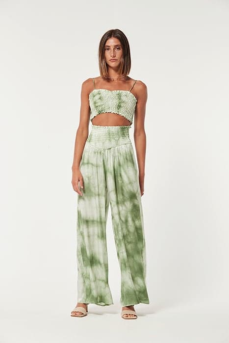 TIEDYE VISOSE GOBIO TROUSERS GREEN TIEDYE-6 by OKY