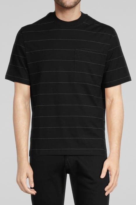 BLACK T-SHIRT WITH ECRU STRIPES BLACK by IKKS