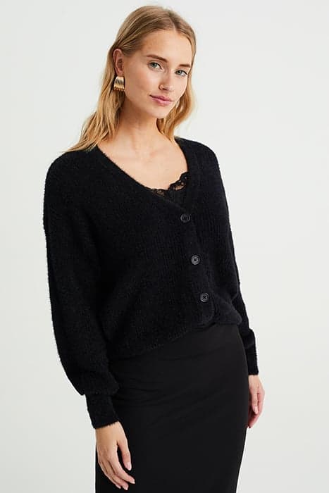 KNITTED CARDIGAN BLACK by WE Fashion