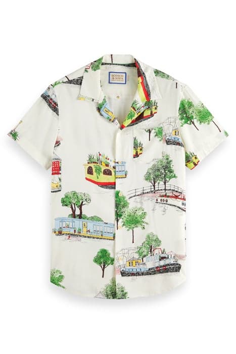 VISCOSE ALL OVER PRINTED SHIRT CANAL BOATS AOP by Scotch & Soda