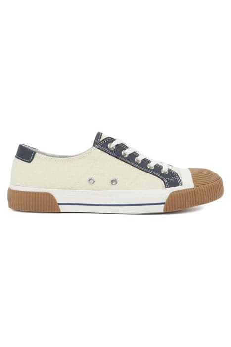 LOW CANVAS SNEAKERS WITH LEATHER INSERTS ECRU by The Kooples