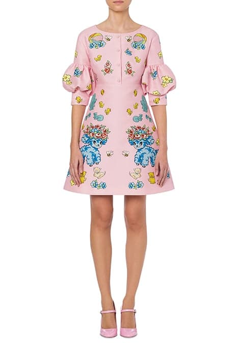 CALICO ANIMALS DUCHESS DRESS PINK by Moschino