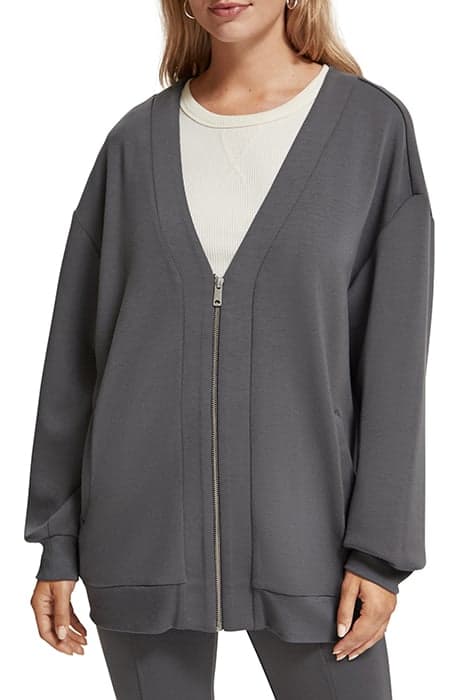 OVERSIZED JERSEY BOMBER JACKET DARK GREY by Scotch & Soda