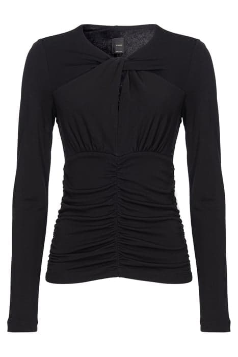 MARTELLO MAGLIA JERSEY CREPE DRAPPEGGIATO BLACK by PINKO