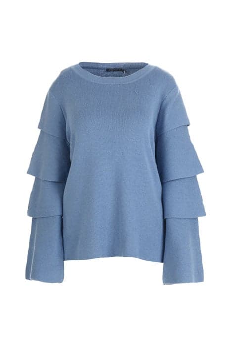 SWT ROUNDNECK FLOUNCED SLEEVES BLUE by River Woods