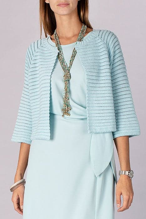 RIB BOLERO CARDIGAN BLUE by River Woods